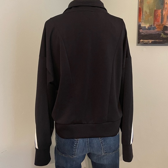 EXPRESS One Eleven Black Track Jacket with Rainbow Arm Accents ~ Medium - Picture 5 of 7
